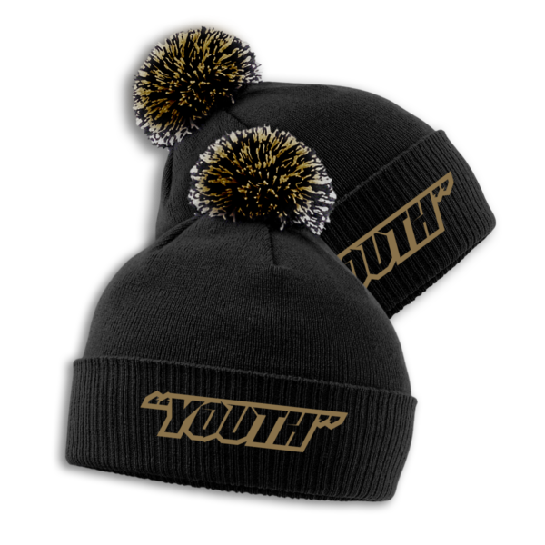 White "YOUTH" embroidered Beanie