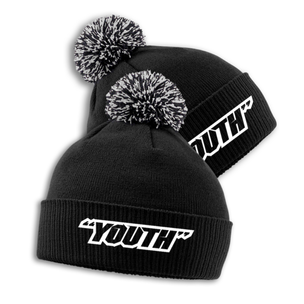White "YOUTH" embroidered Beanie